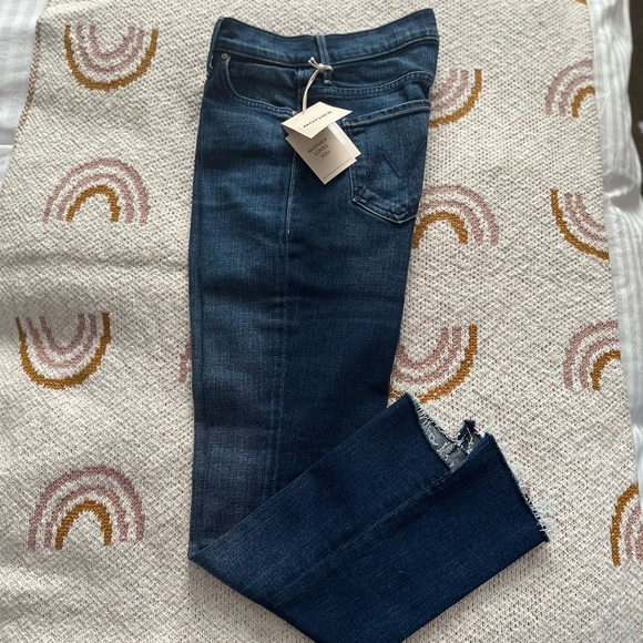 Mother The Insider High Waist Step Frayed Hem Crop Jeans Size 25 Sake to me - Picture 9 of 11